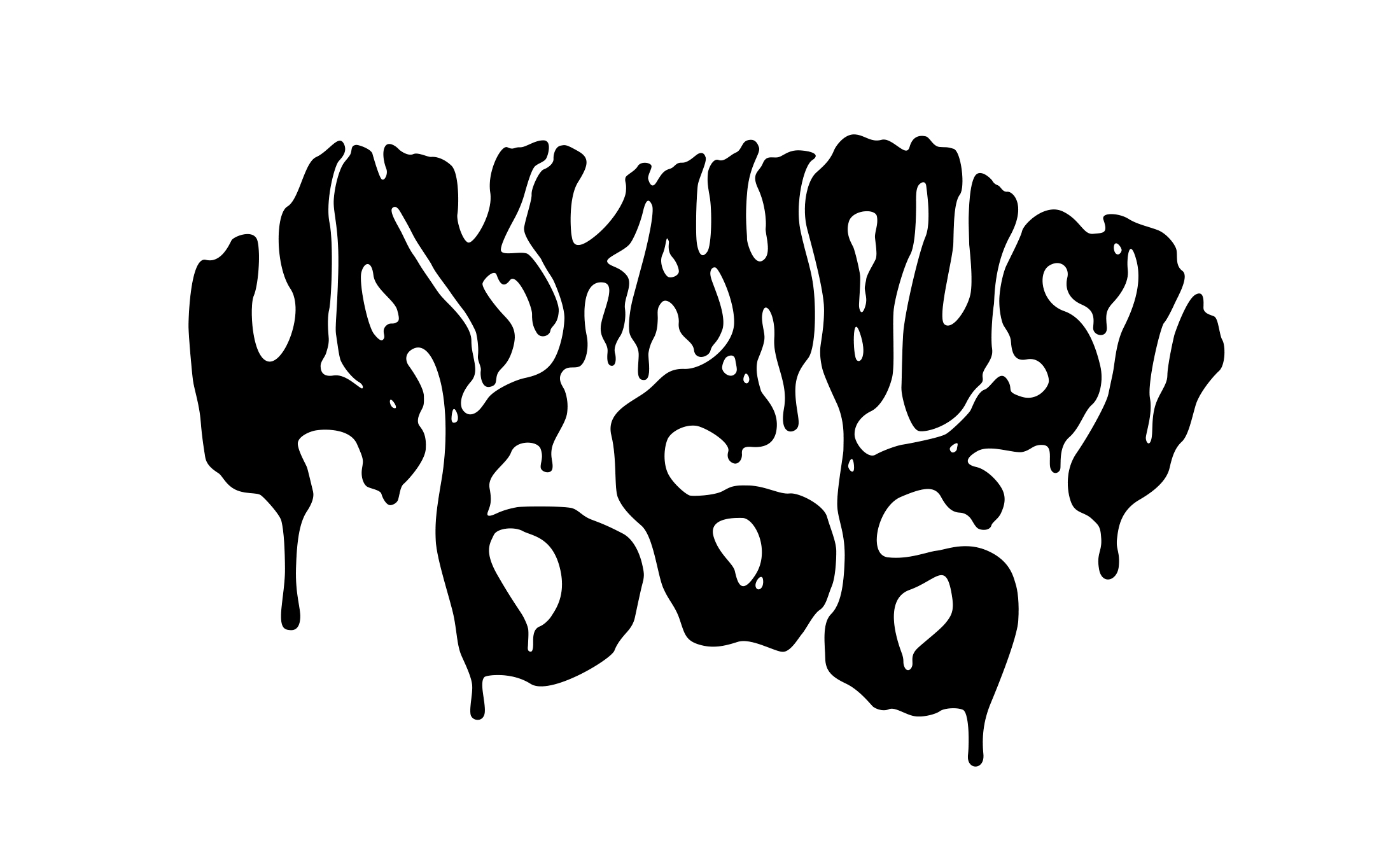 kakkahousu666-tunnus mustavalkoisena